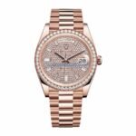 Rolex Day-Date 228345RBR “Everose Gold Diamond Bezel” Near Original Replica