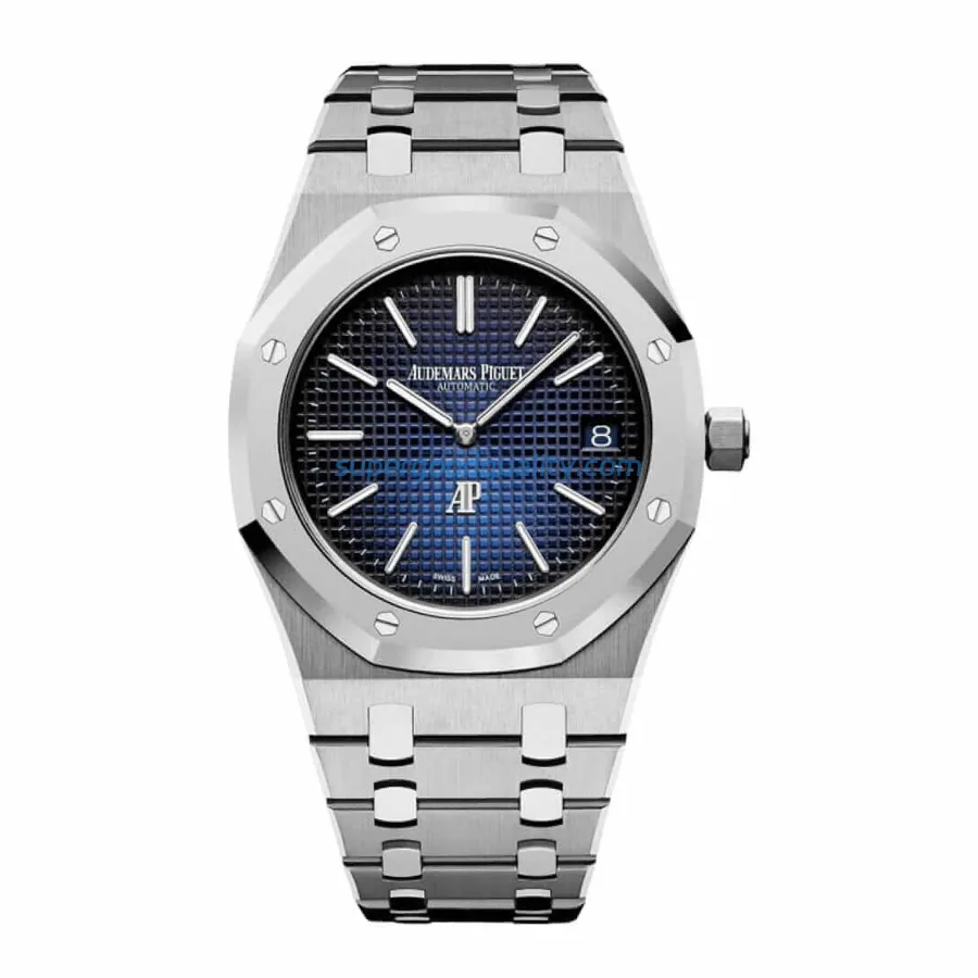 AP-Extra-Thin-Blue-Dial-Replica.webp Audemars Piguet Royal Oak “Jumbo” Extra-Thin 16202ST “Blue Dial” Masterpiece Replica - 图片 1