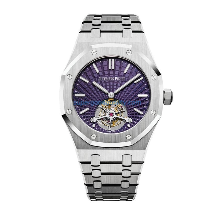 Audemars-Piguet-Royal-Oak-Tourbillon-Extra-Thin-Stainless-Steel-Purple-Index-Steel-41mm-26522ST.OO_.1220ST.01.jpg Audemars Piguet Royal Oak Tourbillon Extra-Thin 26522ST Exclusive Clone Edition - 图片 1