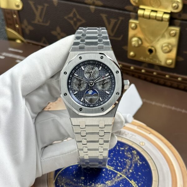 AUDEMARS PIGUET LUXURY IMITATION WATCHES ROYAL OAK PERPETUAL CALENDAR 26574TI GREY DIAL AUTOMATIC 41MM
