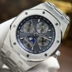 AUDEMARS PIGUET LUXURY IMITATION WATCHES ROYAL OAK PERPETUAL CALENDAR 26574TI GREY DIAL AUTOMATIC 41MM - 图片 4