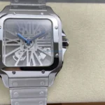 CARTIER SANTOS BEST REPLICA WATCH SKELETON DIAL STAINLESS STEEL AUTOMATIC 39.8MM
