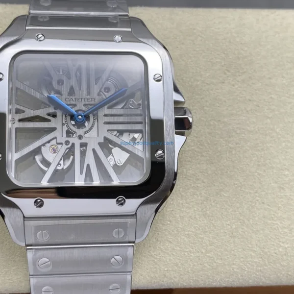 CARTIER SANTOS BEST REPLICA WATCH SKELETON DIAL STAINLESS STEEL AUTOMATIC 39.8MM