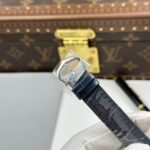 CARTIER SANTOS DUMONT GOOD IMITATION WATCH WHITE DIAL GREY BLUE LEATHER STRAP 43.5X31.4MM - 图片 10