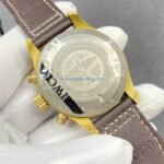 IWC PILOT’S SPITFIRE REPLICA WATCHES GOLD PLATE GREENDIAL LEATHER STRAP CHRONOGRAPH 41MM - 图片 7