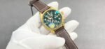 IWC PILOT’S SPITFIRE REPLICA WATCHES GOLD PLATE GREENDIAL LEATHER STRAP CHRONOGRAPH 41MM - 图片 2