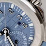 PATEK PHILIPPE AQUANAUT 5164G IMITATION WATCH BLUE PASTEL DIAL RUBBER STRAP PPF FACTORY 40.8MM - 图片 6