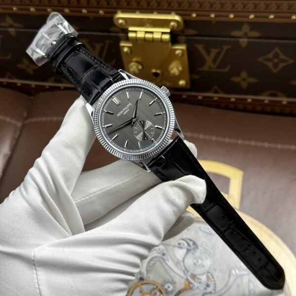 PATEK PHILIPPE CALATRAVA 6119 BEST REPLICA WATCHES GREY DIAL LEATHER STRAP 39MM