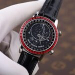 PATEK PHILIPPE IMITATION WATCH GRAND COMPLICATIONS 6104G BLACK DIAL RED RHINESTONE BEZEL 40MM - 图片 4