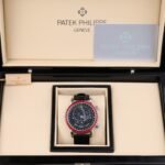 PATEK PHILIPPE IMITATION WATCH GRAND COMPLICATIONS 6104G BLACK DIAL RED RHINESTONE BEZEL 40MM - 图片 2