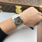 RICHARD MILLE RM16-02 REPLICA WATCH EXTRA FLAT TITANIUM CASE SKELETON DIAL RUBBER STRAP 36X45X10mm - 图片 13