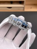 RICHARD MILLE RM35-01 GOOD IMITATION WATCH SAPPHIRE CASE BLUE BEZEL SKELETON DIAL RUBBER STRAP 44MM - 图片 4