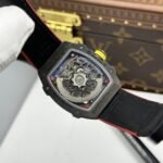 RICHARD MILLE RM67-02 BEST REPLICA WATCH CARBON CASE RED SKELETON DIAL ULTRA THIN RUBBER STRAP 38.7X47.52MM - 图片 13