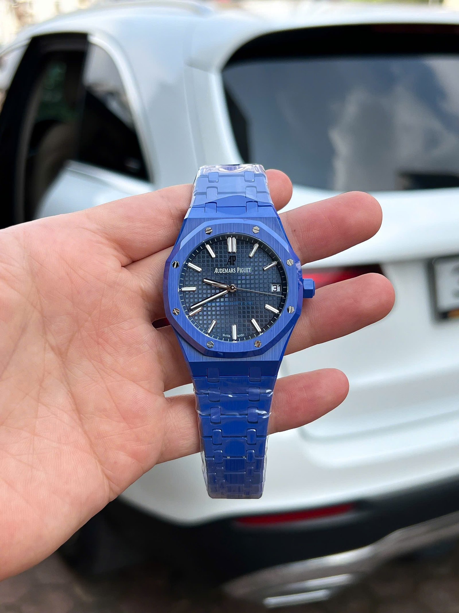 Dong-Ho-Audemars-Piguet-Che-Tac-Gom-Xanh-Royal-Oak-15500CE-Mat-Xanh-Xuong-APS-41mm-9 Audemars Piguet Royal Oak 15500CE Blue Ceramic Best Replica Watch APS Factory 41mm - 图片 1