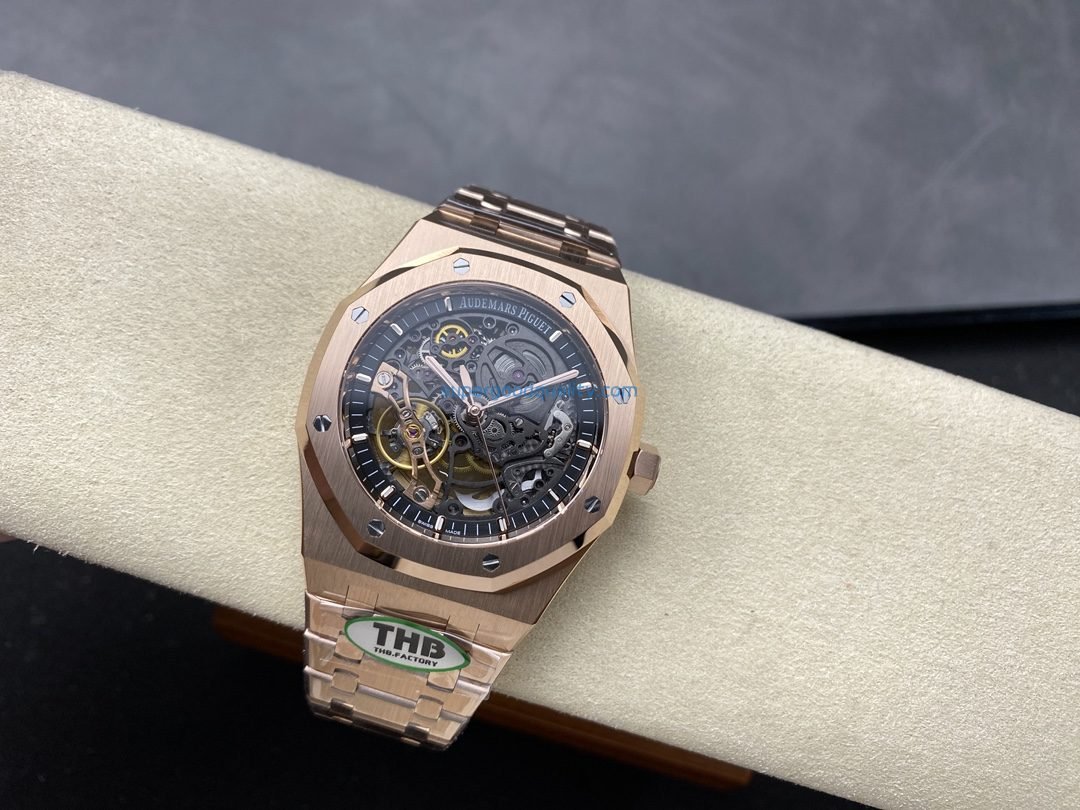 Dong-Ho-Audemars-Piguet-Royal-Oak-15407OR-Skeleton-Nha-May-THB-V2-41mm-7 Audemars Piguet Royal Oak 15407OR Skeleton Replica Watch THB Factory 41mm - 图片 1