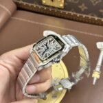 CARTER SANTOS KNOCK OFF WATCH TWO TONE GOLD PLATE SKELETON DIAL STAINLESS STEEL MLF FACTORY 39.8MM - 图片 3