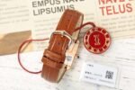 Cartier Tank Rose Gold Best Replica Watch Brown Leather Strap 22x29mm - 图片 9