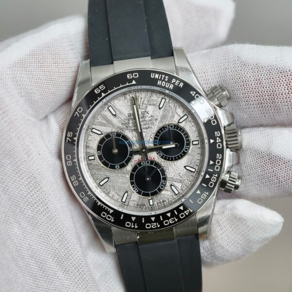 VS Factory Rolex Daytona 40mm White Gold Meteorite Dial Rubber Strap (126519LN) 1:1 Super Clone – DD4131 Movement