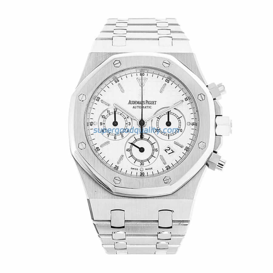 audemars-piguet-royal-oak-chronograph-white-replica-1.jpg Audemars Piguet Royal Oak Chronograph 26300ST.OO.1110ST.05 Exact Replica 1:1 - 图片 1