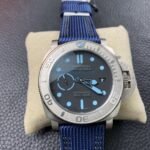 VS Factory Panerai Submersible 47mm Black Dial Blue Luminous Dots, Indexes, and Skeletonized Hands Titanium Bezel Blue Fabric Strap(PAM00985) 1:1 Super Clone – DDP.9010 Movement