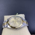 VS Factory Rolex Datejust 41mm Two-Tone Yellow Gold Champagne Sunburst Dial Fluted Bezel Oyster Bracelet (126333) 1:1 Super Clone – DD3235 Movement - 图片 6