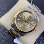 VS Factory Rolex Datejust 41mm Two-Tone Yellow Gold Champagne Sunburst Dial Fluted Bezel Oyster Bracelet (126333) 1:1 Super Clone – DD3235 Movement - 图片 4