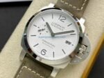 VS Factory Panerai Luminor Marina 42mm White Dial Luminous Arabic Numerals Green Leather Strap Smooth Bezel(PAM01394) 1:1 Super Clone – DDP.9010 Movement - 图片 3