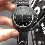 VS Factory Panerai Luminor Marina 44mm Black Dial Luminous Arabic Numerals Black Sportech Strap Smooth Bezel(PAM01118) 1:1 Super Clone – DDP.9010 Movement