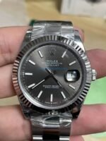 VS Factory Rolex Datejust 41mm Sunburst Slate Grey Dial Fluted Bezel Oyster Bracelet (126334) 1:1 Super Clone – DD3235 Movement - 图片 2