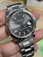 VS Factory Rolex Datejust 41mm Sunburst Slate Grey Dial Fluted Bezel Oyster Bracelet (126334) 1:1 Super Clone – DD3235 Movement - 图片 7