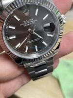 VS Factory Rolex Datejust 41mm Sunburst Slate Grey Dial Fluted Bezel Oyster Bracelet (126334) 1:1 Super Clone – DD3235 Movement - 图片 6
