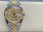 VS Factory Rolex Datejust 36 Two-Tone Yellow Gold Golden Fluted Motif Diamond Dial (126233) 1:1 Super Clone – DD3235 Movement