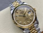 VS Factory Rolex Datejust 36 Two-Tone Yellow Gold Golden Fluted Motif Diamond Dial (126233) 1:1 Super Clone – DD3235 Movement - 图片 4