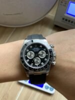 VS Factory Rolex Cosmograph Daytona White Gold “Ghost” Diamond Dial Rubber Strap (126519LN) 1:1 Super Clone – DD4131 Movement - 图片 5