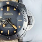 VS Factory Panerai Submersible 44mm Black Dial Camouflage Fabric Strap(PAM01513) 1:1 Super Clone – Dandong P.9010 GMT Movement - 图片 3