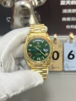 VS Factory Rolex Day-Date 40 Yellow Gold Green Roman Dial (228238) V2 1:1 Super Clone – DD3255 Movement - 图片 2