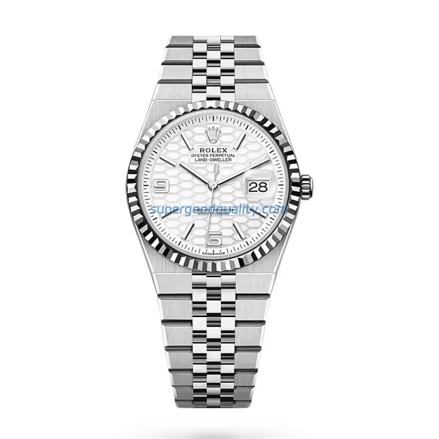 rolex-land-dweller-40-white-dial-replica-1.jpg Rolex Land Dweller 226570 “Polar” Perfect Super Clone - 图片 1