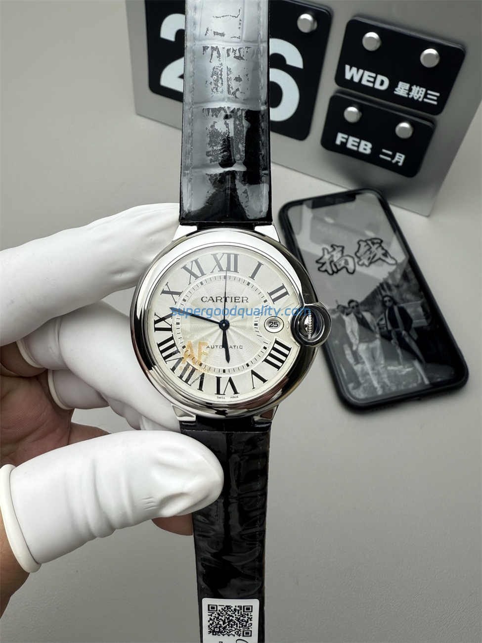 wsxc1765832190113_0.jpg AF Factory Cartier Ballon Bleu 42mm Leather Strap Replica – Automatic Date - 图片 1