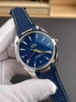 VS Factory Omega Seamaster Aqua Terra 150M 41mm Blue Dial Smooth Bezel Yellow Seconds Hand (220.12.41.21.03.009) 1:1 Super Clone – Dandong 8900 Movement - 图片 3