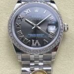 ARF Factory Counterweight Rolex Datejust 278384RBR-0032 31mm Diamond Bezel Roman VI Grey Dial