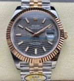 ARF Factory Counterweight Rolex Datejust 126331-0020 41mm Half Rose Gold Fluted Grey Dial Jubilee