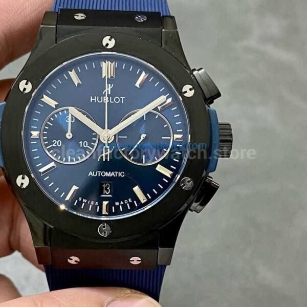HB Factory Hublot Classic Fusion Chronograph 521.CM.7170.RX 45mm Rubber Strap Blue Dial