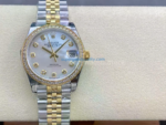 GS Factory Rolex Datejust 278383RBR-0028 31MM Diamond Bezel Half Gold Diamond Mop White Mother Of Pearl Dial Jubilee