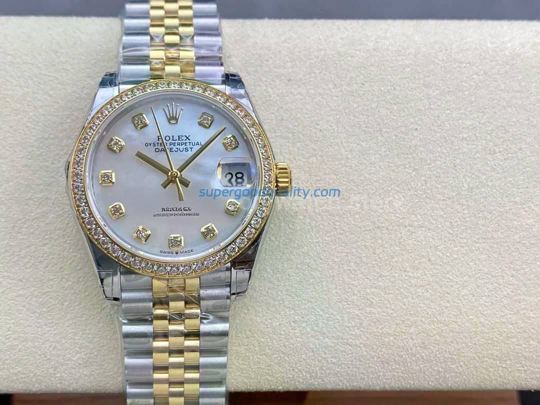 4e6c16da-0519-4321-9520-6d748eeac85f GS Factory Rolex Datejust 278383RBR-0028 31MM Diamond Bezel Half Gold Diamond Mop White Mother Of Pearl Dial Jubilee - 图片 1